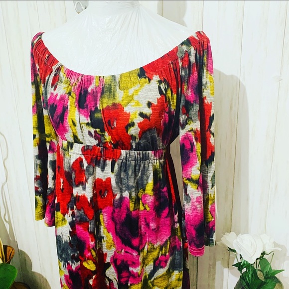 Anthropologie Uncle Frank Off Shoulder Bell Sleeve Dress, Size M - Picture 2 of 6